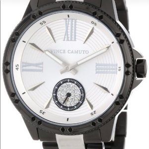 Vince Camuto Black and Silver Bracelet Watch